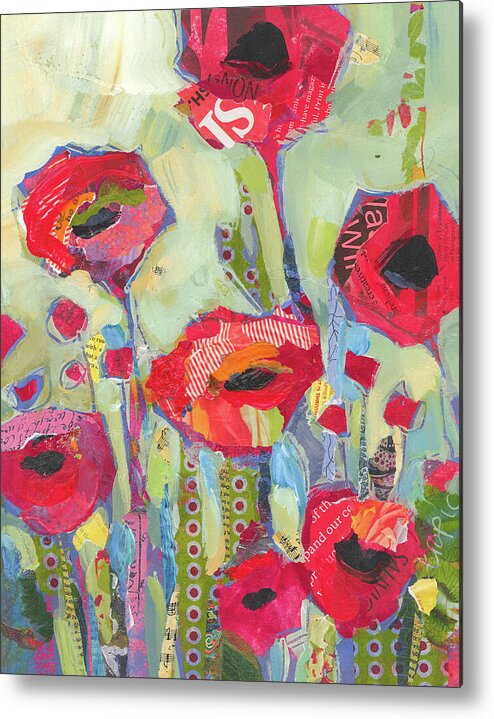 Poppies Metal Print featuring the painting Poppies No 5 by Shelli Walters