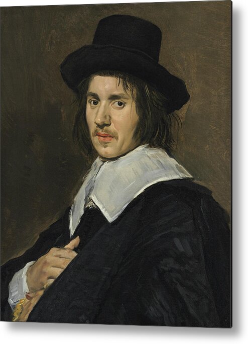 17th Century Art Metal Print featuring the painting Portrait of a Man in a New Hat by Frans Hals
