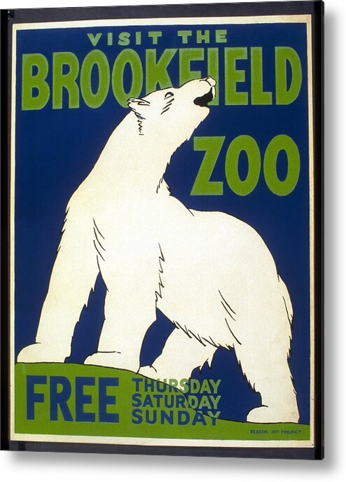 Poster For The Brookfield Zoo Metal Print featuring the digital art Poster for the Brookfield Zoo by Unknown