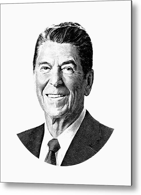 Ronald Reagan Metal Print featuring the digital art President Ronald Reagan Graphic by War Is Hell Store