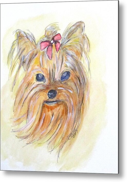Dogs Metal Print featuring the painting Pretty Girl by Clyde J Kell