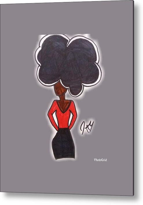 Black Girl Metal Print featuring the photograph Pretty In Red by Artist Sha
