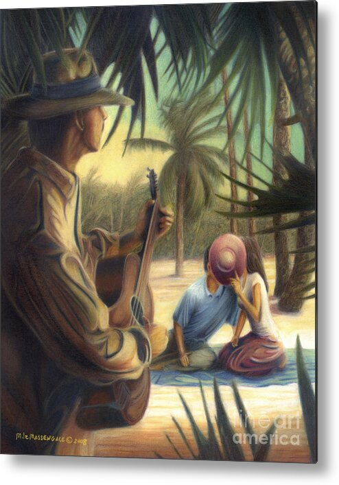 Music Art Metal Print featuring the drawing Private Serenade by Mike Massengale