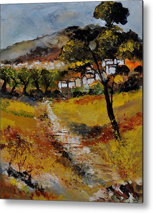 Landscape Metal Print featuring the painting Provence 560111 by Pol Ledent