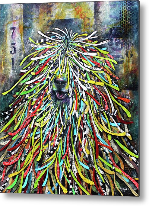 Puli Metal Print featuring the mixed media Hungarian Sheepdog by Patricia Lintner