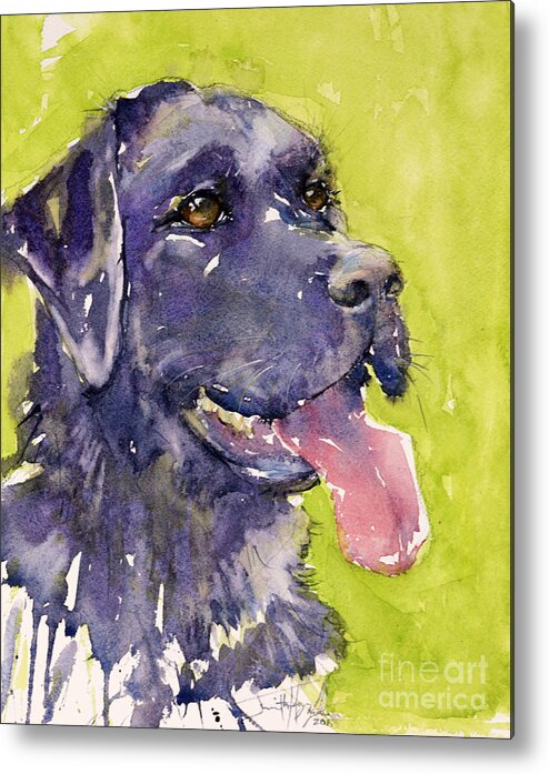 Dog Metal Print featuring the painting Purple Dog by Judith Levins