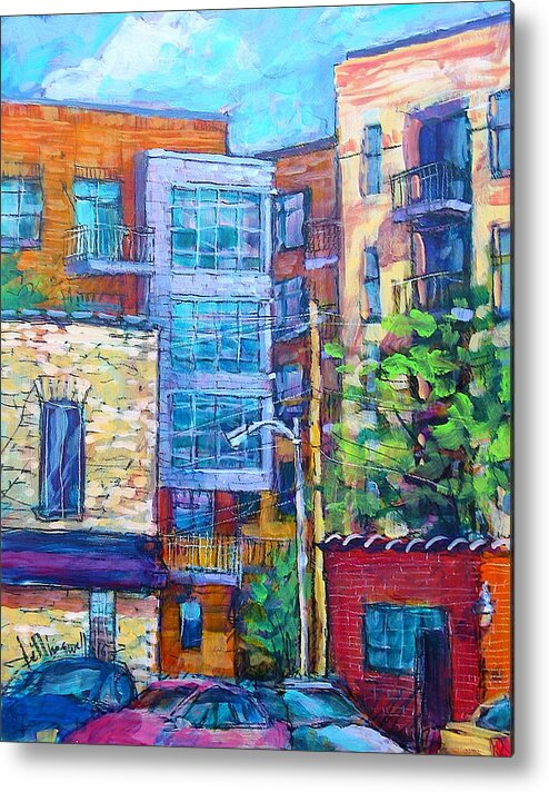 Cityscape Metal Print featuring the painting Rear Windows by Les Leffingwell