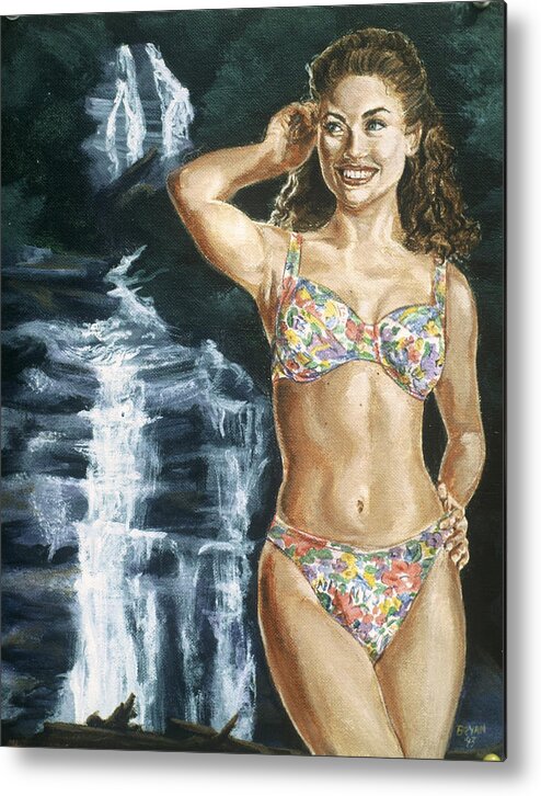 Rebecca Gayheart Metal Print featuring the painting Rebecca Gayheart by Bryan Bustard