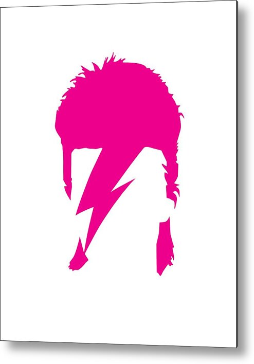 Ziggy Stardust Metal Print featuring the digital art David Bowie -REBEL REBEL #1 pink by Art Popop