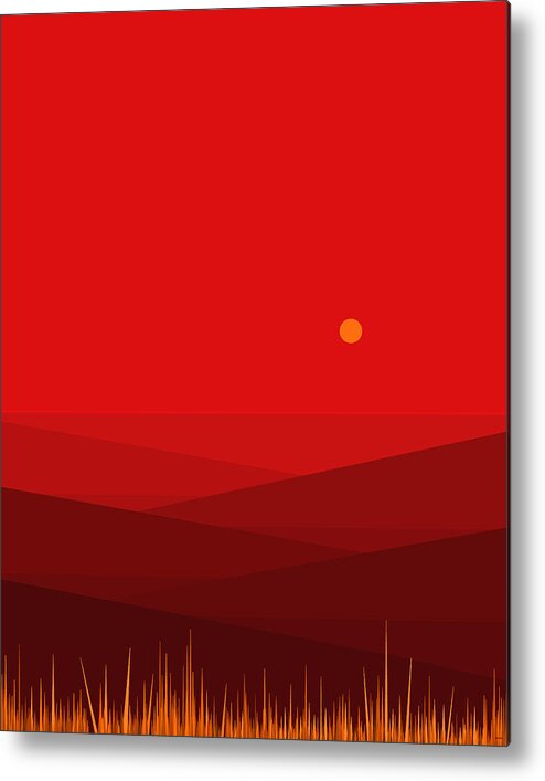 Red Landscape Metal Print featuring the digital art Red Landscape - Vertical by Val Arie