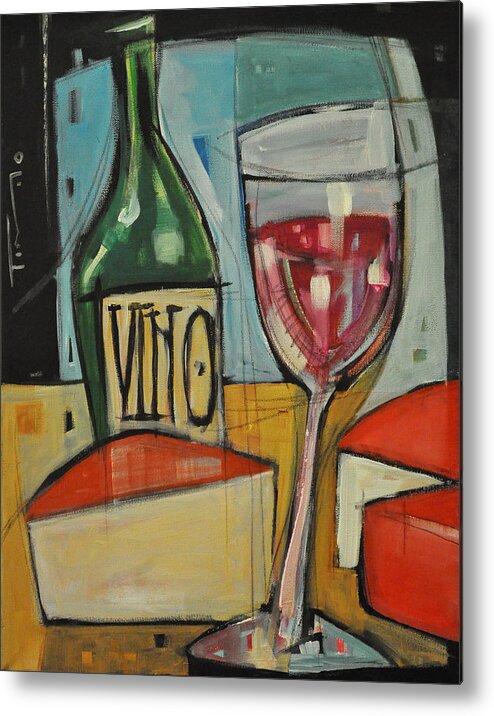 Wine Metal Print featuring the painting Red Wine And Cheese by Tim Nyberg