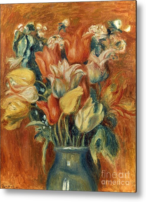 20th Century Metal Print featuring the painting Bouquet Of Tulips by Renoir