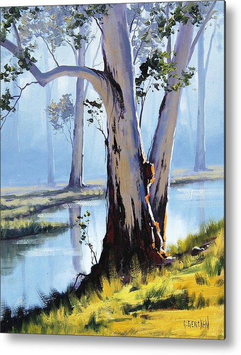 Gum Tree Metal Print featuring the painting River Gum by Graham Gercken