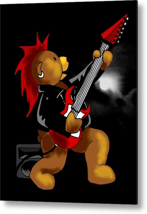 Guitar Metal Print featuring the digital art Rock to Midnight by Scarlett Royale
