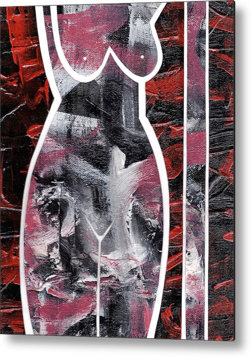 Nude Metal Print featuring the painting Romantic by Roseanne Jones