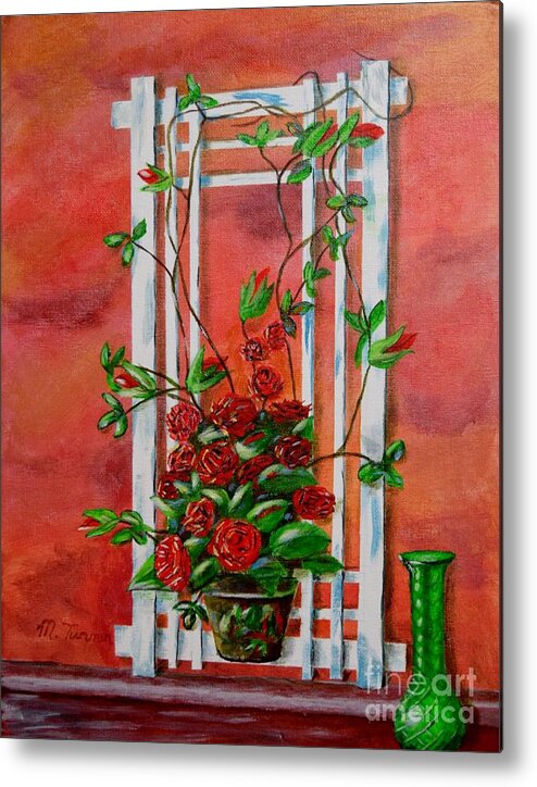 Roses Metal Print featuring the painting Running Roses by Melvin Turner