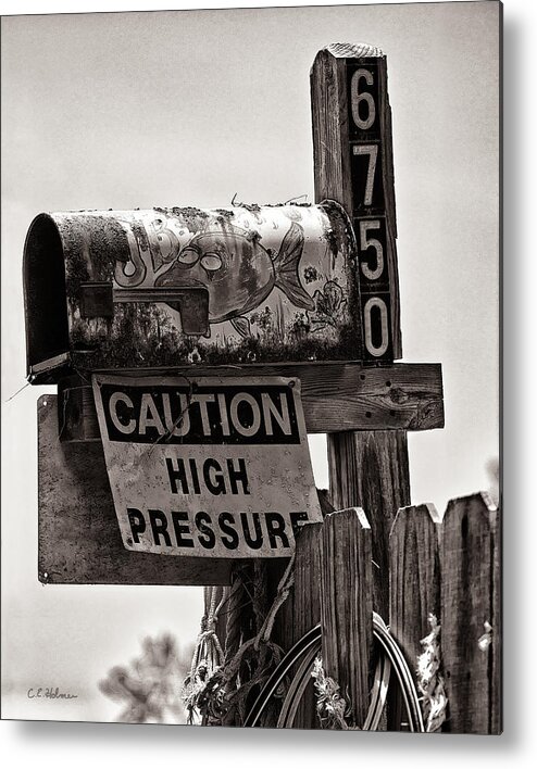 Mailbox Metal Print featuring the photograph Rusty Mailbox - Sepia by Christopher Holmes