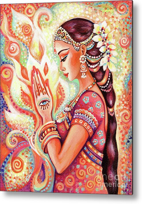 Indian Dancer Metal Print featuring the painting Sacred Pray by Eva Campbell