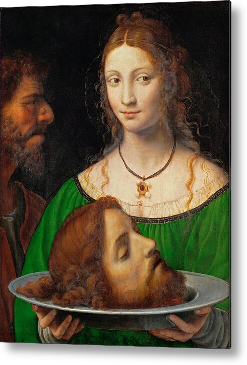 Bernardino Luini Metal Print featuring the painting Salome with the head of Saint John the Baptist by Bernardino Luini