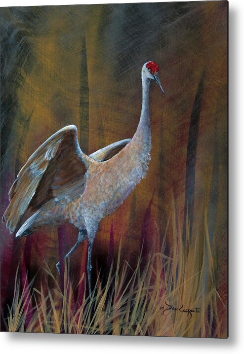Sandhill Crane Metal Print featuring the painting Sandhill Crane by Dee Carpenter