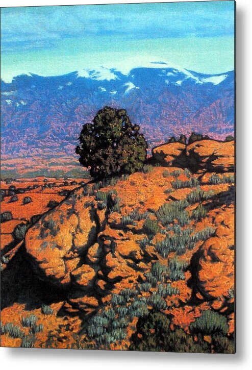 New Mexico Metal Print featuring the painting Sangre deChristos by Kevin Leveque