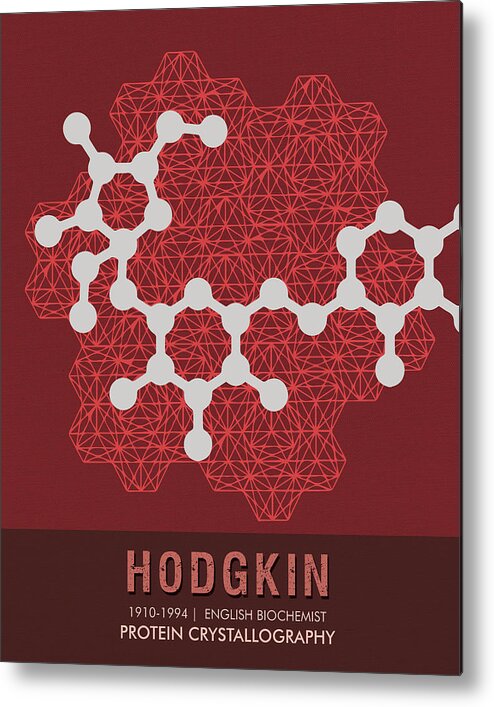 Hodgkin Metal Print featuring the mixed media Science Posters - Dorothy Hodgkin - Biochemist by Studio Grafiikka