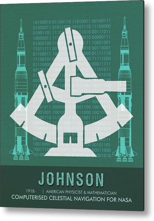 Johnson Metal Print featuring the mixed media Science Posters - Katherine Johnson - Mathematician, Physicist by Studio Grafiikka