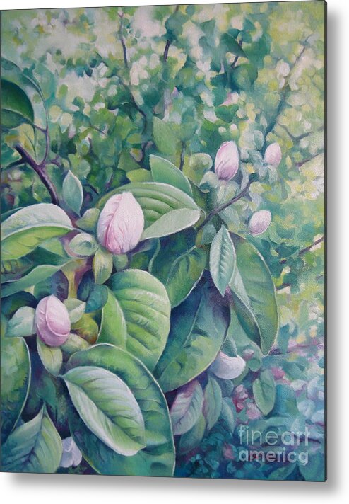 Spring Metal Print featuring the painting Season of hope by Elena Oleniuc