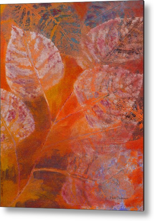 Abstract Metal Print featuring the painting Seasonal by Herb Dickinson