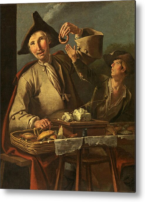 Giacomo Francesco Cipper Metal Print featuring the painting Seller of Sweets and Donuts by Giacomo Francesco Cipper