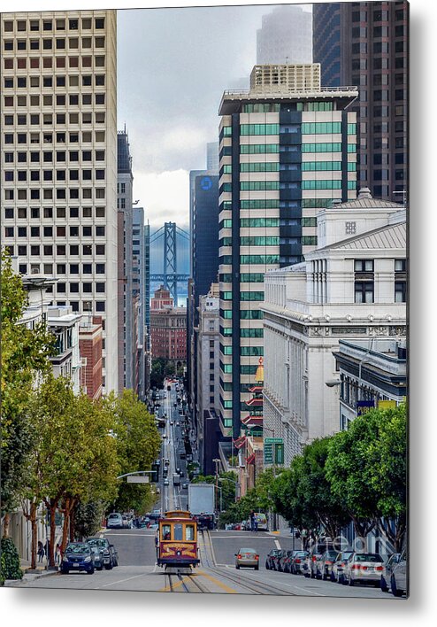 Sanfrancisco Metal Print featuring the photograph SF trolley by David Meznarich