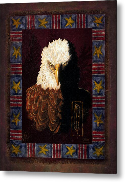 Wildlife Metal Print featuring the painting Shadow Eagle by JQ Licensing