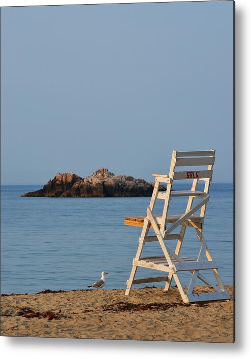 Manchester Metal Print featuring the photograph Singing Beach Lifeguard Chair Manchester by the Sea MA by Toby McGuire