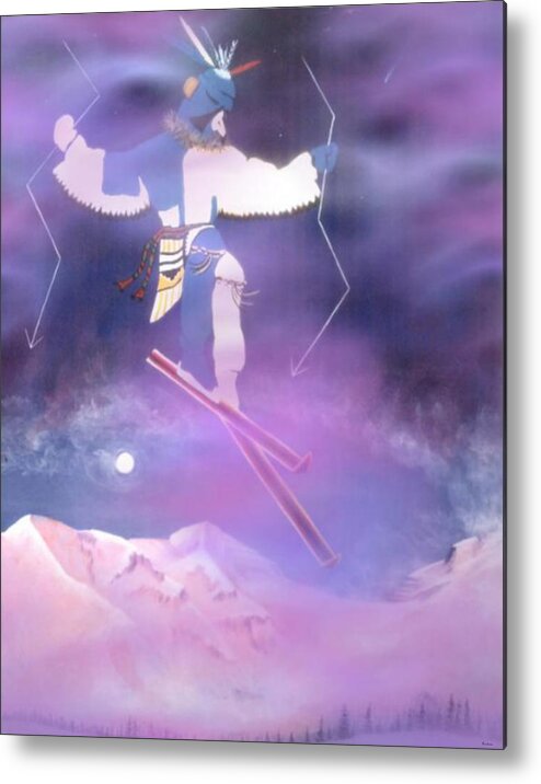 Skiing Metal Print featuring the painting Ski Kachina Bowl Taos New Mexico by Anastasia Savage Ealy
