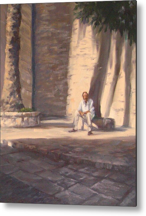 France Metal Print featuring the painting Soaking Up the Autumn Sun by Connie Schaertl