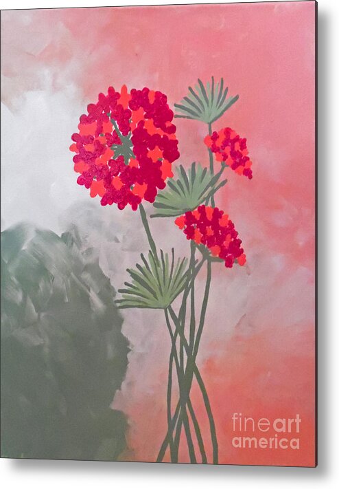 Hydrangea Metal Print featuring the painting Soft Hydrangea with Sage by Jilian Cramb - AMothersFineArt