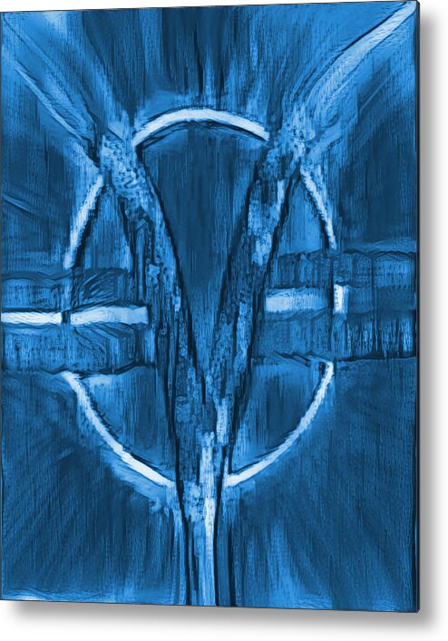 Janice Lohman Metal Print featuring the digital art SOM Symbol - Blue C101 by Artistic Mystic