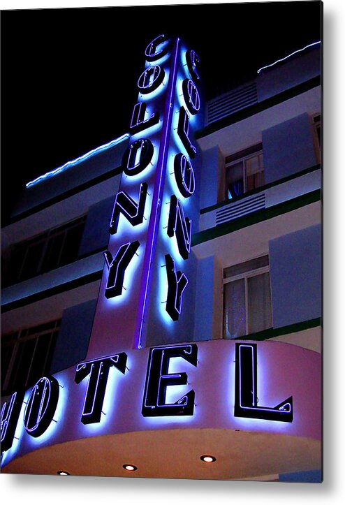 Neon Metal Print featuring the photograph South Beach by Elizabeth Hoskinson