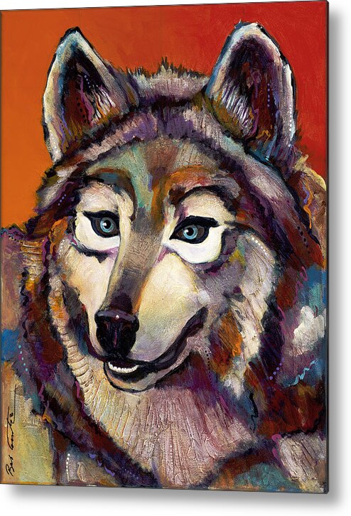 Canis Lupus Metal Print featuring the painting Spirit of the Wolf by Bob Coonts