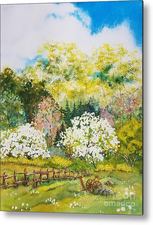 Spring Watercolor Painting Metal Print featuring the painting Spring Fantasy by Lisa Debaets