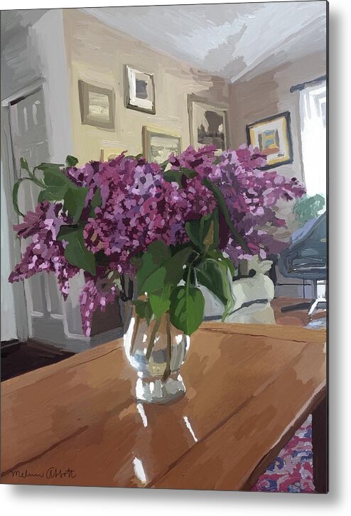 Lilacs Metal Print featuring the painting Spring Lilacs by Melissa Abbott