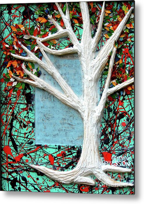 Tree Metal Print featuring the painting Spring Serenade With Tree by Genevieve Esson