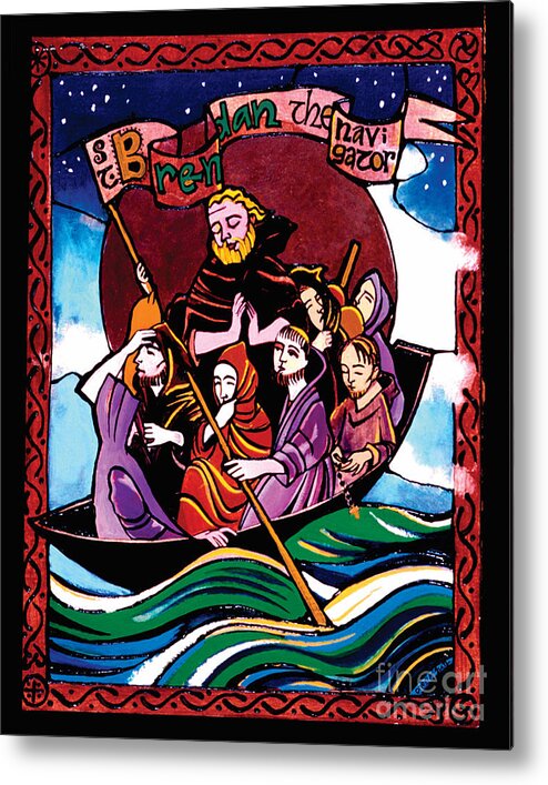 St. Brendan The Navigator Metal Print featuring the painting St. Brendan the Navigator - MMBRE by Br Mickey McGrath OSFS