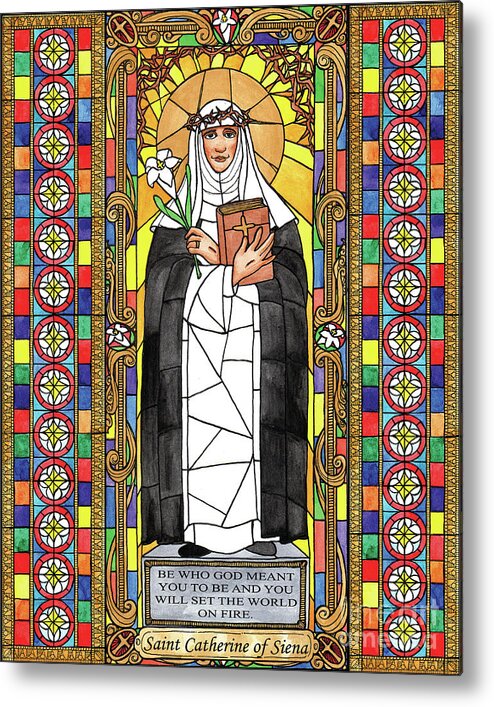 Saint Catherine Of Siena Metal Print featuring the painting St. Catherine of Siena by Brenda Nippert
