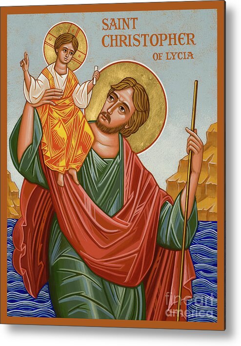 St. Christopher Metal Print featuring the painting St. Christopher - JCCST by Joan Cole