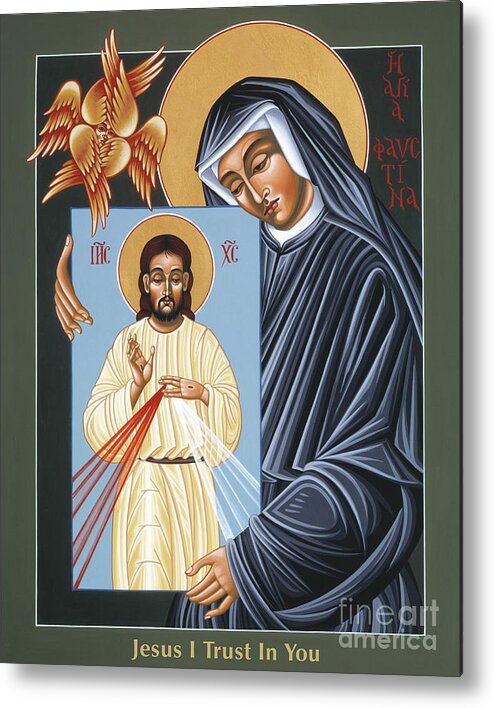St Faustina Kowalska Apostle Of Divine Mercy Metal Print featuring the painting St Faustina Kowalska Apostle of Divine Mercy 094 by William Hart McNichols