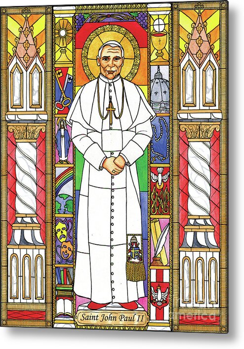 Saint John Paul Ii Metal Print featuring the painting St. John Paul II by Brenda Nippert
