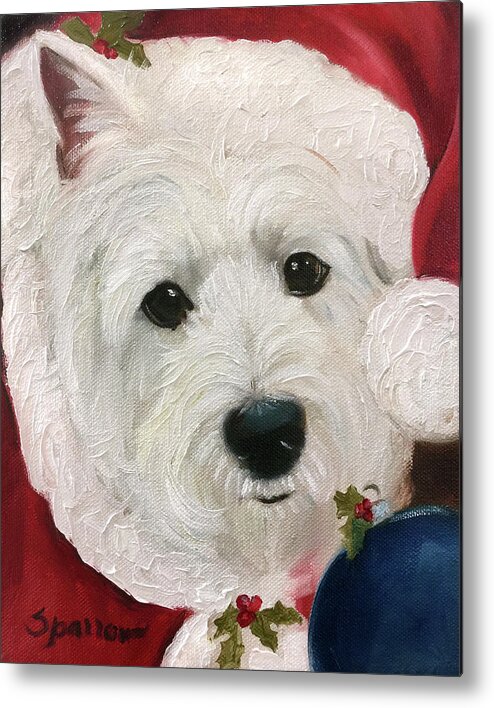 St. Nick Metal Print featuring the painting St. Nick by Mary Sparrow