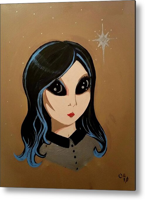 Alien Metal Print featuring the painting Starla by Carole Hutchison