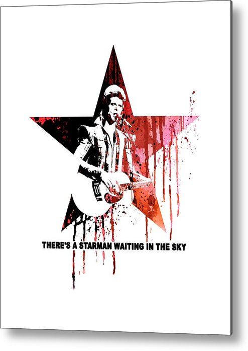 Jimi Metal Print featuring the painting David Bowie - Starman #1 by Art Popop